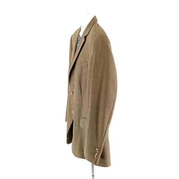 Nautica Wool Brown Green Houndstooth 2 Button Sport Coat‎ 42R - Picture 6 of 14